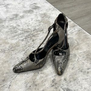 Pollini Italian Real Snake Leather Sandals, Made in Italy, Size 6